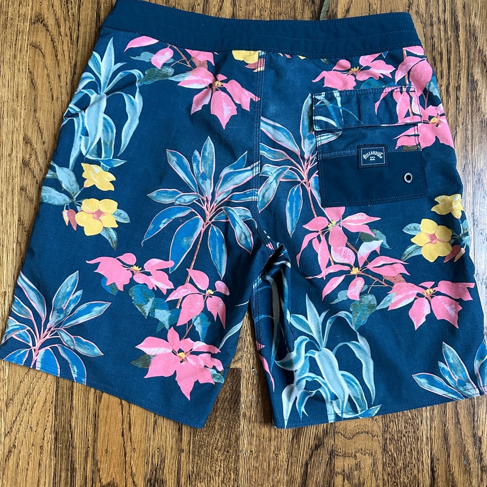 Billabong Blue and Pink Tropical Board Shorts - Picture 2 of 2